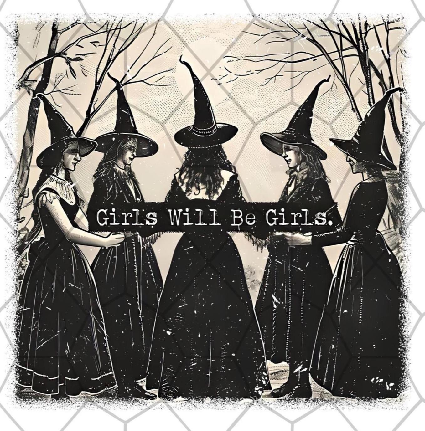Girl Will Be Girl Funny Witch Halloween Vibes Feminist png, digital download, file 2 png