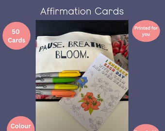 Self-Care Affirmation Cards: Colouring Mindfulness Deck for Women