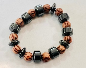 wood and metal bracelet for children