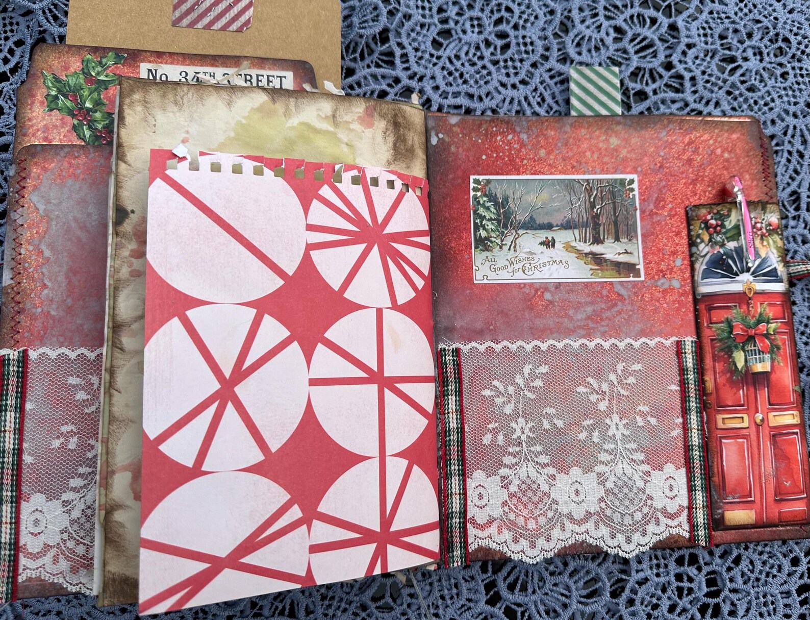 Grungy Christmas Junk Journal With Pen - Etsy