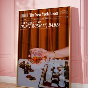 Trendy girly newspaper art print, Trendy cocktail poster, Retro bar cart art, Retro newspaper print, Magazine cover aesthetic, Digital print