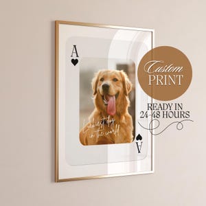 Impresión personalizada de arte de retrato de mascota, Póster de naipes de moda, Regalo para amantes de los animales, Estética funky, Impresión personalizada, Descarga digital