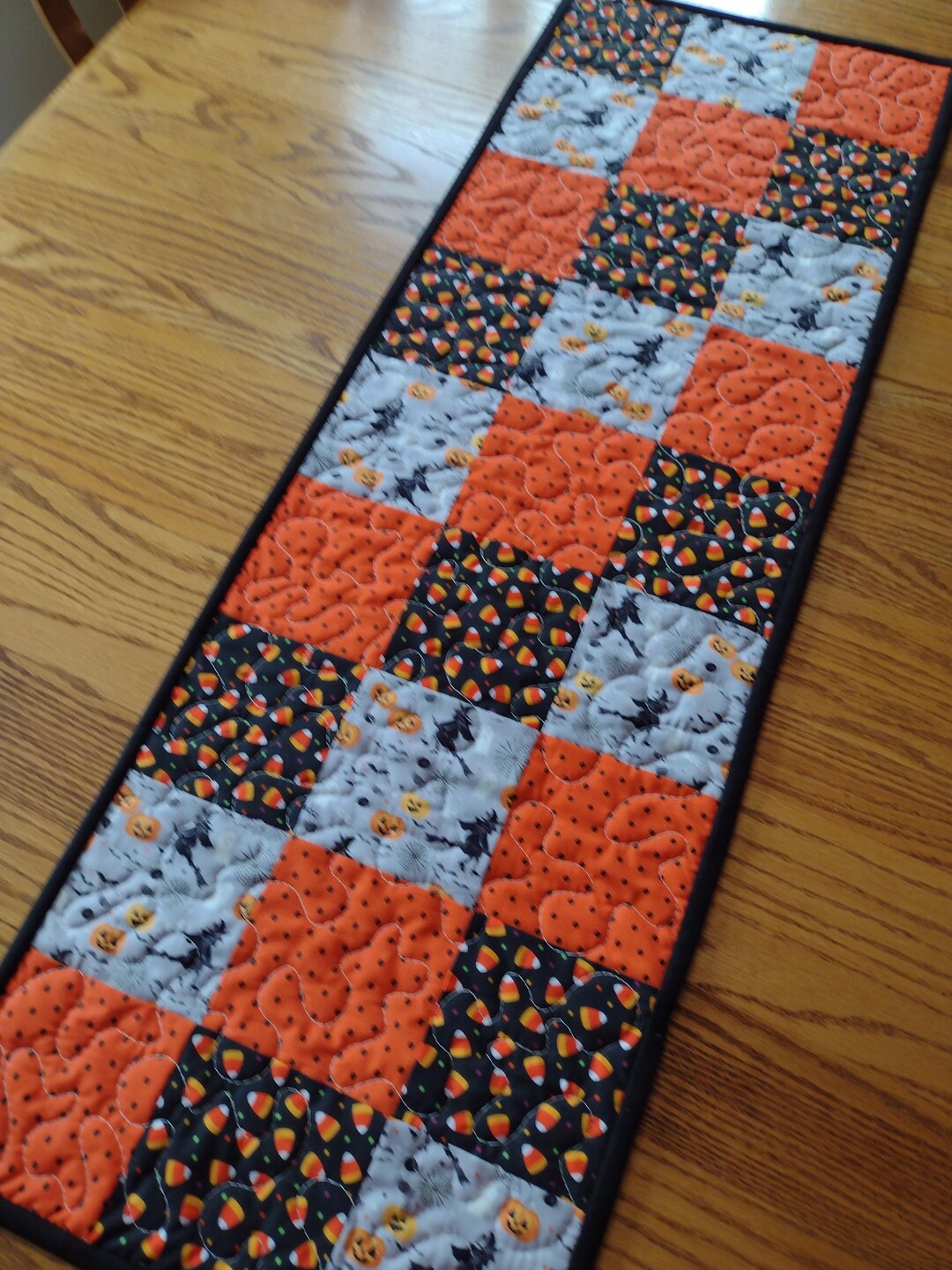 Quilted Table Runner, Halloween Runner, Fall Runner, Quilted Halloween ...