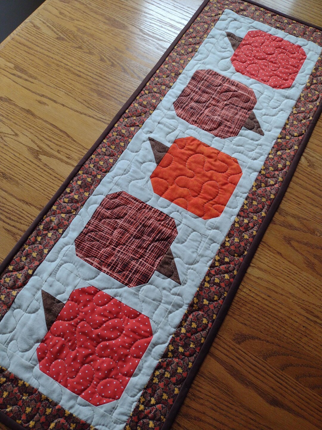 Quilted Table Runner, Fall Runner, Halloween Runner, Quilted Fall ...