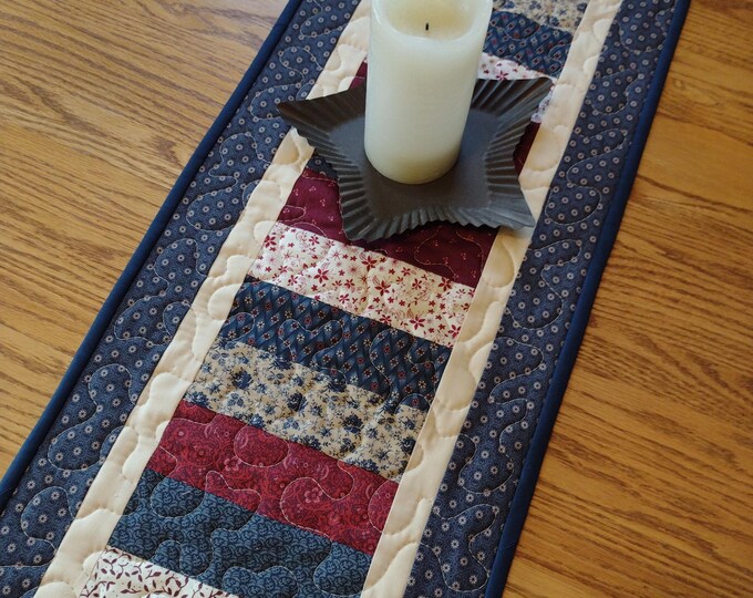 Flag and Flowers Quilted Table Runner GFTOTL3689 main image 0