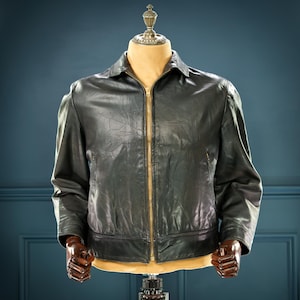 Blouson « M » en cuir de veau allemand vintage des années 50