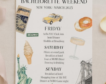 Bewerkbaar vrijgezellenweekend New York | Digitale download voor meidenreisje, bruidsweekend of verjaardagsfeestje