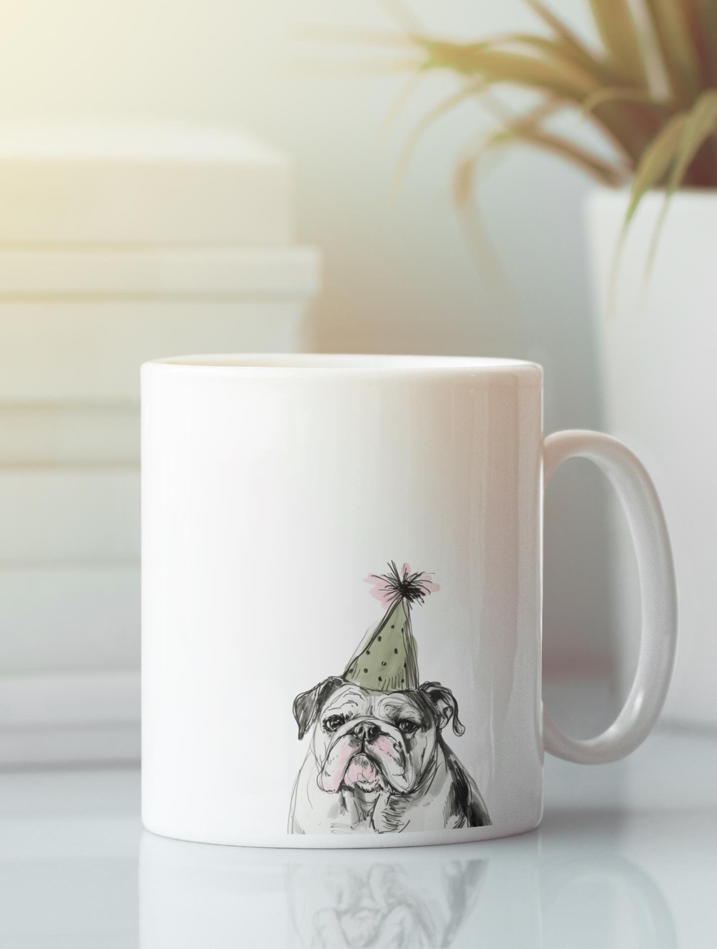 Personalized English Bulldog Party Hat Mug - Dog Lover Gift - Etsy