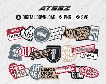 KPOP inspired Fanart PNG & SVG | K-Pop Digital Download for Atiny Ateez