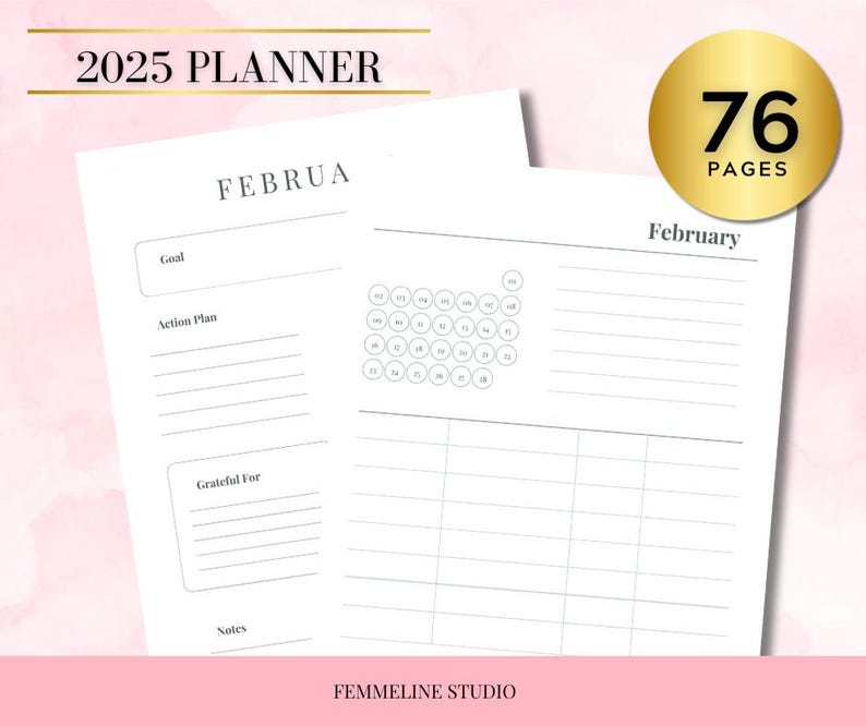 2025 Planner Printable Daily Planner Monthly Planner Weekly Planner 76