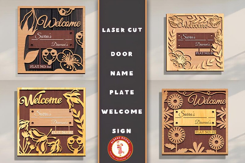 Door Name Sign Laser Cut Svg Bundle,digital Download,laser Cut,home