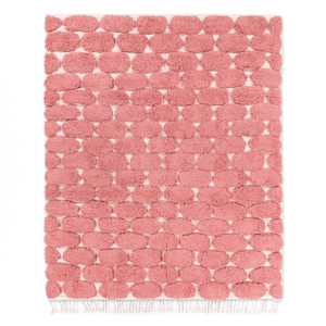 Handgemaakt Beni Ourain-tapijt met stippen: oudroze Marokkaans wollen tapijt