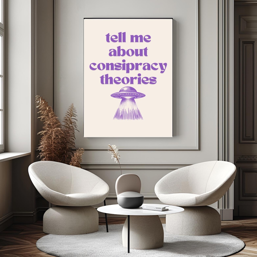 Conspiracy Theories Print, Digital Download, UFO Alien Art, Conspiracy ...