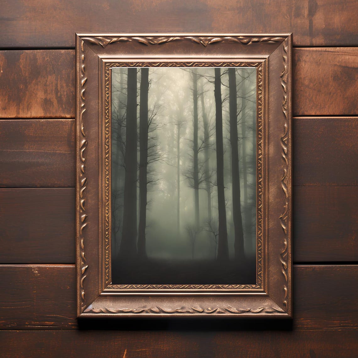 Quiet Forest By Roxi Gray - Framed Print Wall Art - Dark Brown