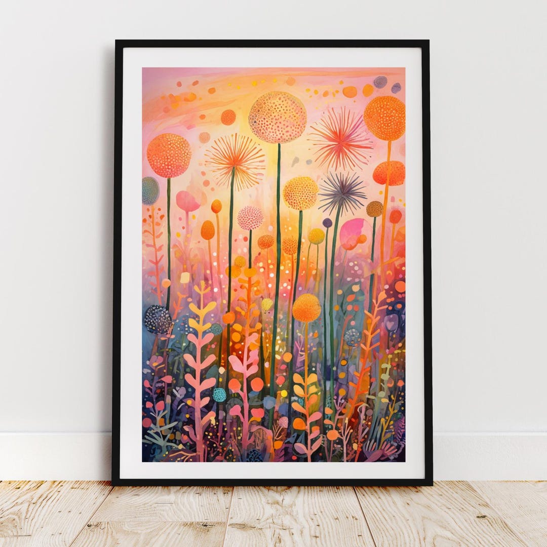Abstract Botanical Digital Wall Art, Flower Garden Digital Print ...