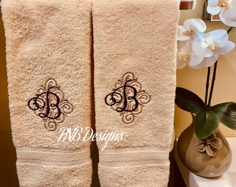 Monogrammed Bath Towel Sets, Monogrammed Towels, Personalized Towel Set, Housewarming ,Wedding ,Birthday Gifts; Mother's Day