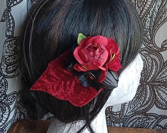 Daphne Vegan Friendly Hair Clip Fascinator or Steampunk Hat Adornment with Vintage Jewelry Salvage