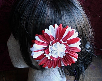 Peppermint Snowflake II Holiday Hair Clip Fascinator or Hat Adornment