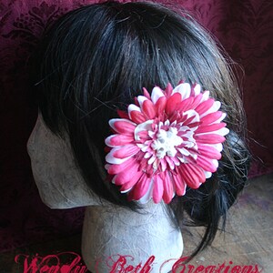 Raspberry Swirl Snowflake II Hair Ornament Clip Fascinator or Hat Adornment image 6