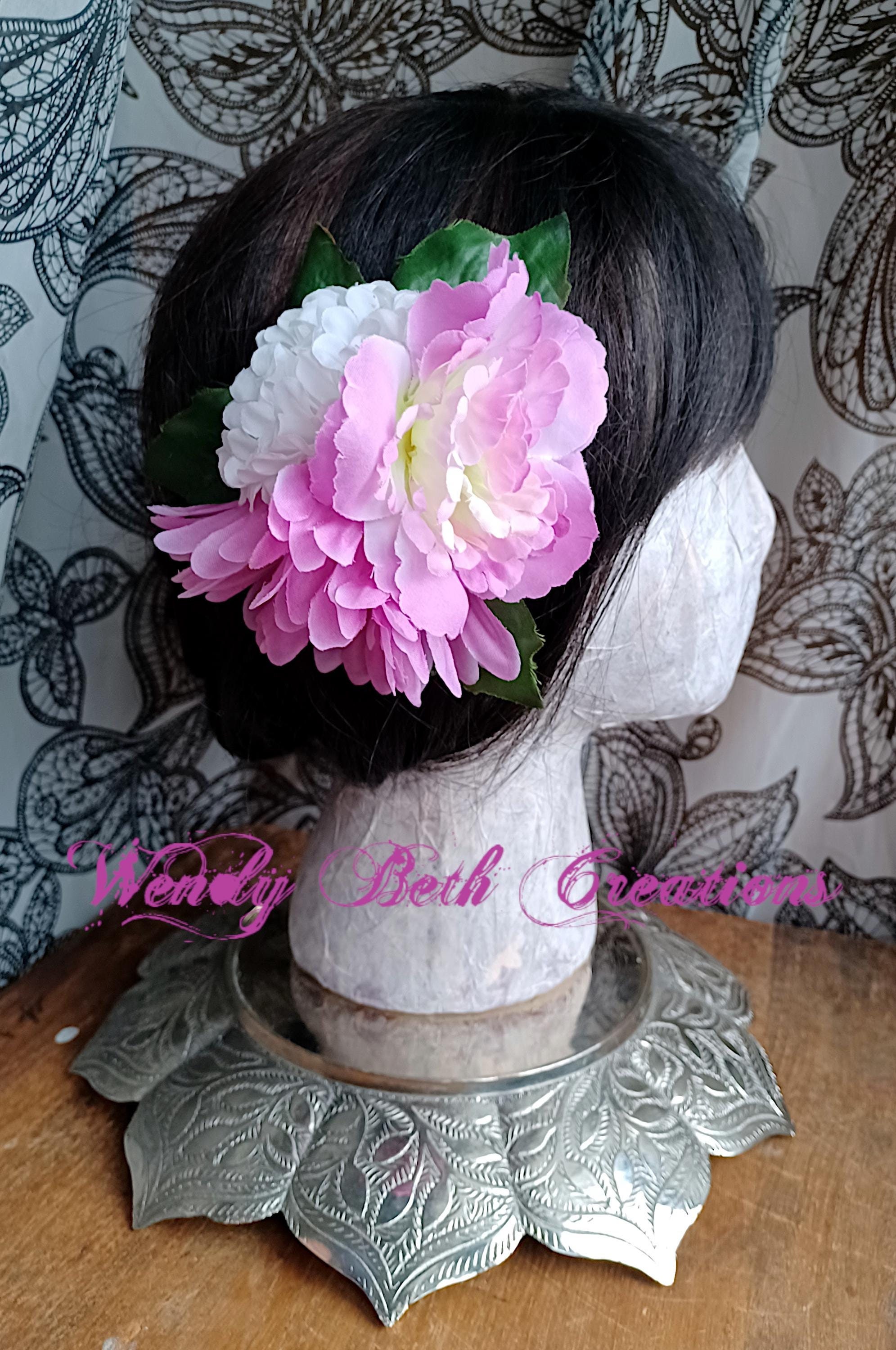 Mauve Peony Flower Fairy Whimsical Fantasy Hair Clip Fascinator or Hat Adornment