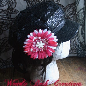 Raspberry Swirl Snowflake II Hair Ornament Clip Fascinator or Hat Adornment image 8