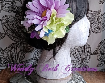 Spring Flora Vegan and Short Hair Friendly Wig Clip Hair Fascinator or Hat Adornment