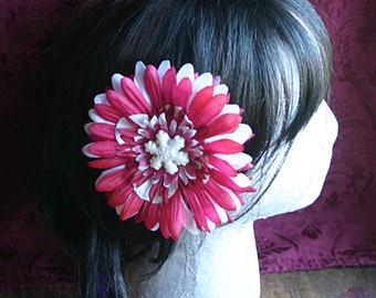 Raspberry Swirl Snowflake II Hair Ornament Clip Fascinator or Hat Adornment