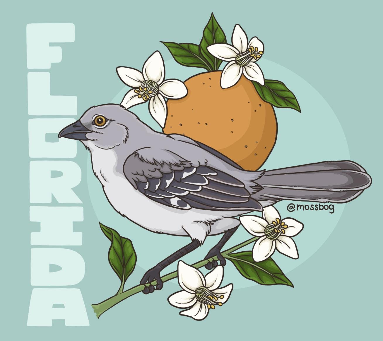 Florida Mockingbird Sticker- Wildlife Vinyl Decal - Etsy