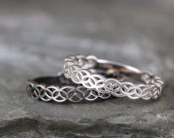 Celtic Knot Ring - Sterling Silver Your Choice of Finish - Celtic Inspired Rings - Stacking Rings - Celtic Knot Wedding Band