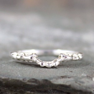 Antique Style Wedding Band Filigree Design Band Sterling Silver Matching Band Made to Order image 1