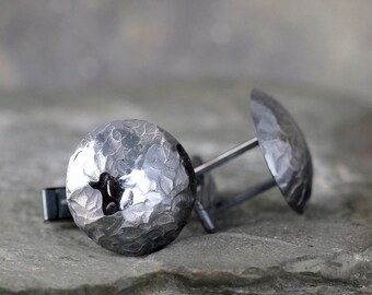 Sterling Silver Cufflinks - Rustic Jewellery for Men - Formal Wear Accessory - Grooms Gift - Wedding Accessories
