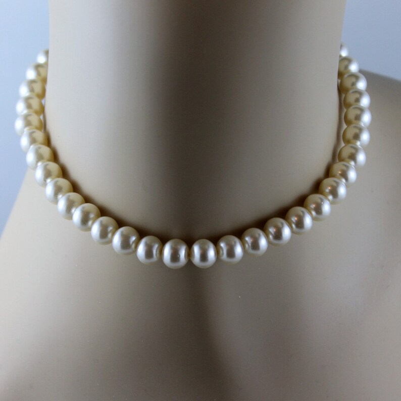Vintage Pearl Collar Faux Pearl Collar Necklace Circa Etsy