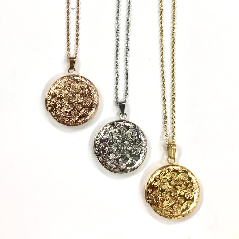 Keepsakes Personalized Jewellery Yellow or Silver Necklace and Pendant Available in Rose Personalized Stainless Steel Locket