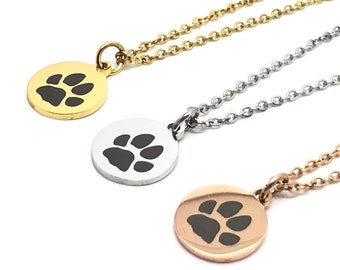 Paw Print Necklace - Engraved Personalized Pendant - Memorial Necklace - Actual Paw Print Charm - Paw Print Jewelry - Made in Canada