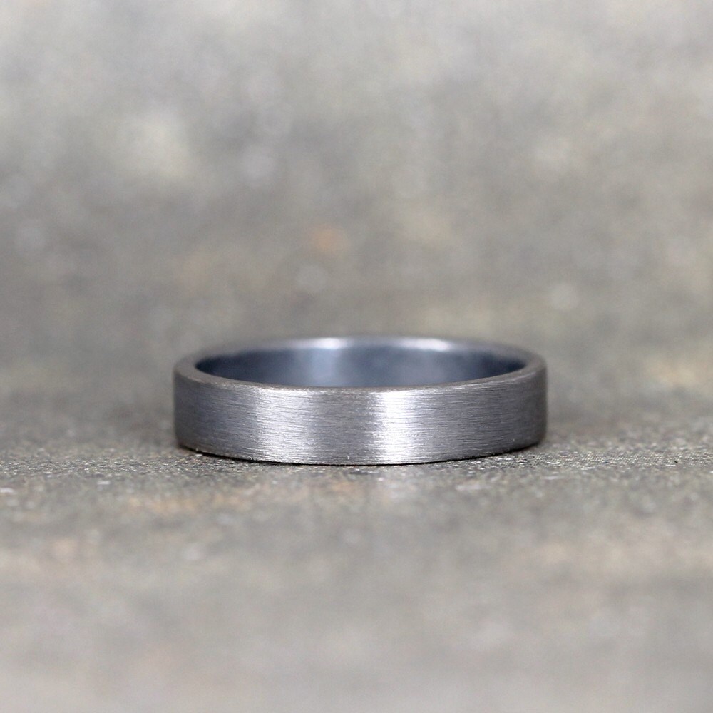 4mm Matte Finish Wedding Band Sterling Silver Commitment - Etsy