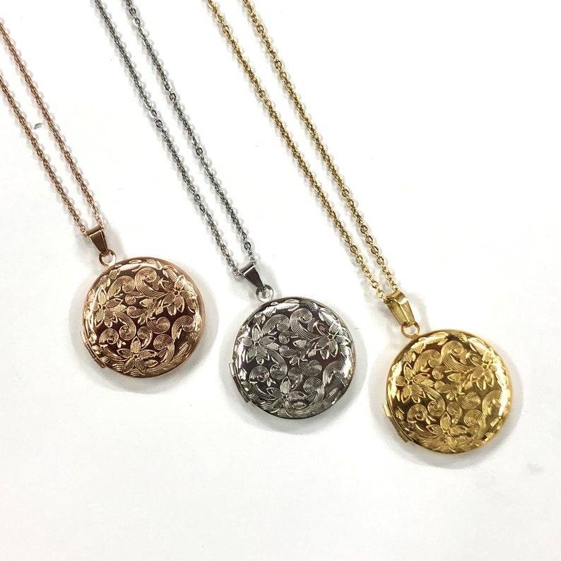 Keepsakes Personalized Jewellery Yellow or Silver Necklace and Pendant Available in Rose Personalized Stainless Steel Locket