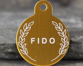 Made in Canada Laser Engraved Pet ID Tags - 'Fido' Style - 3 sizes, 9 colors - Laser Engraved with your Custom Text