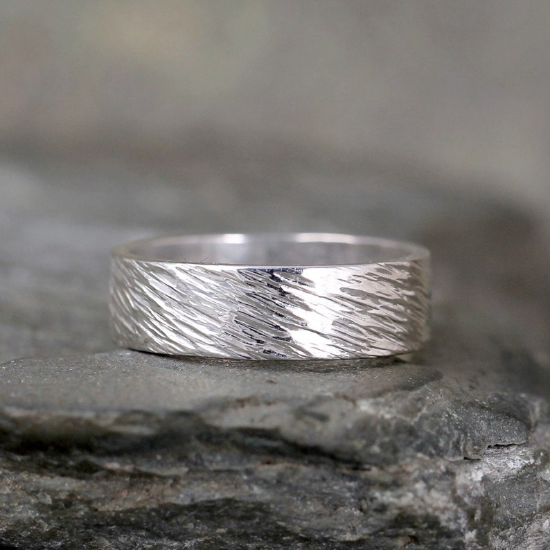Hammered Mens Wedding Band Sterling Silver Commitment Etsy