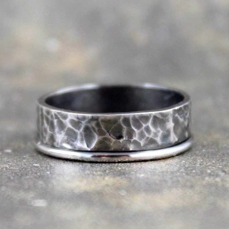 Rustic Sterling Silver Band Men's Jewellery Wedding - Etsy