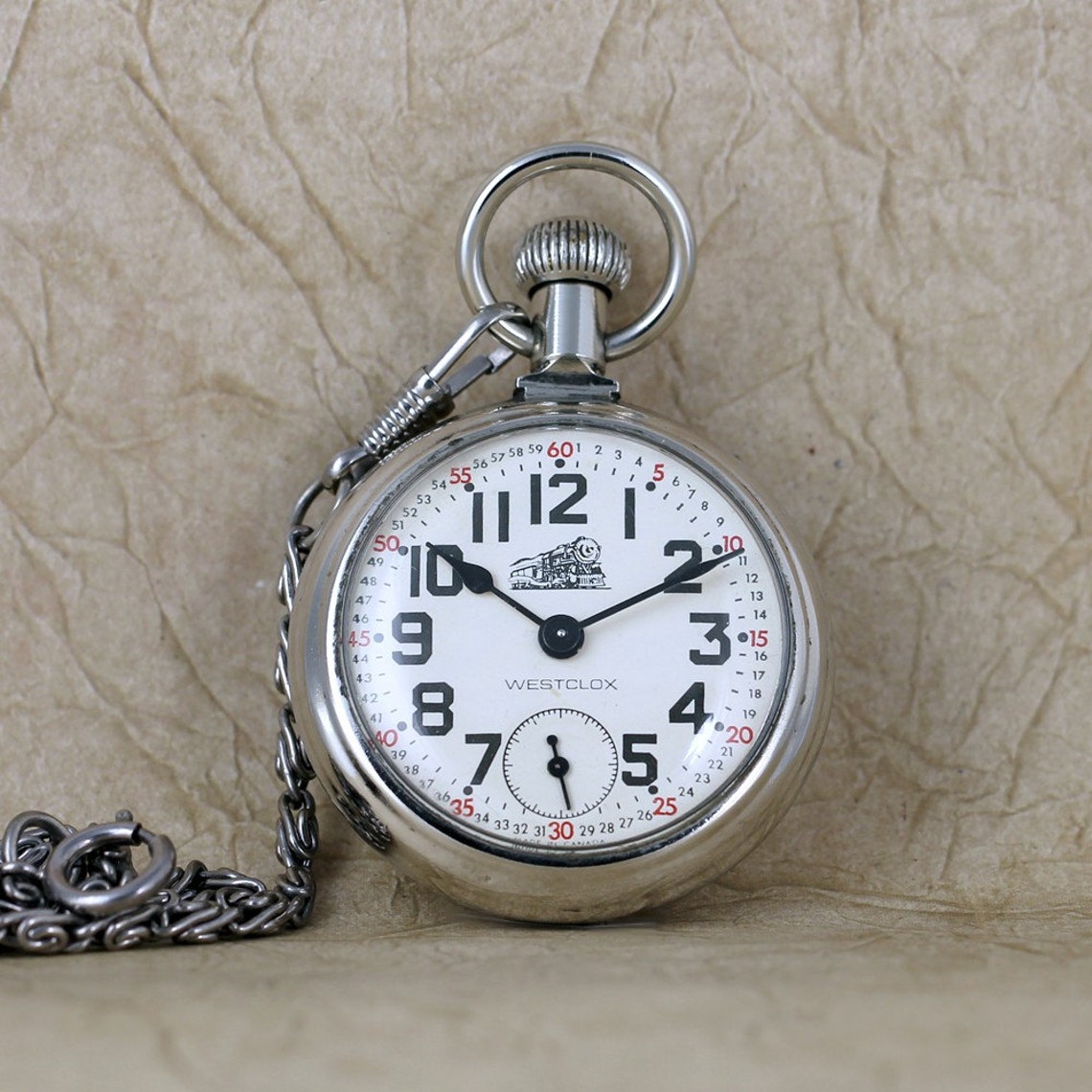 Vintage Westclox Train Pocket Watch Manufactured in Canada Etsy