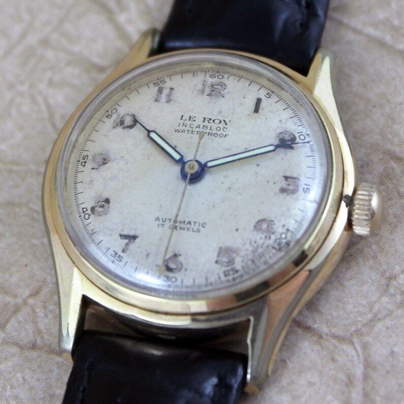 Vintage LeRoy 17 Jewel Swiss Made Wrist Watch Automatic Etsy