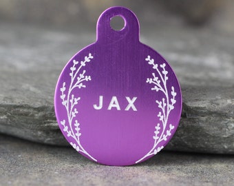 Personalized Pet ID Tags - 'Jax' Style - 3 sizes, 9 colors - Customized for you - Laser Engraved in Canada