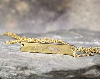 Engraved Name Necklace - Stainless Steel in your choice of Rose, Yellow or Steel