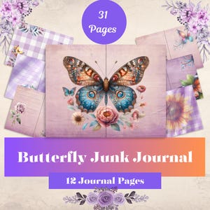Vintage Butterfly Junk Journal Handmade Ephemera & Nature-Inspired Keepsakes