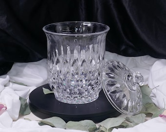 Vintage Gorham Althea Crystal Biscuit Jar with Lid - Elegant Antique Glassware.  No Chips or Cracks