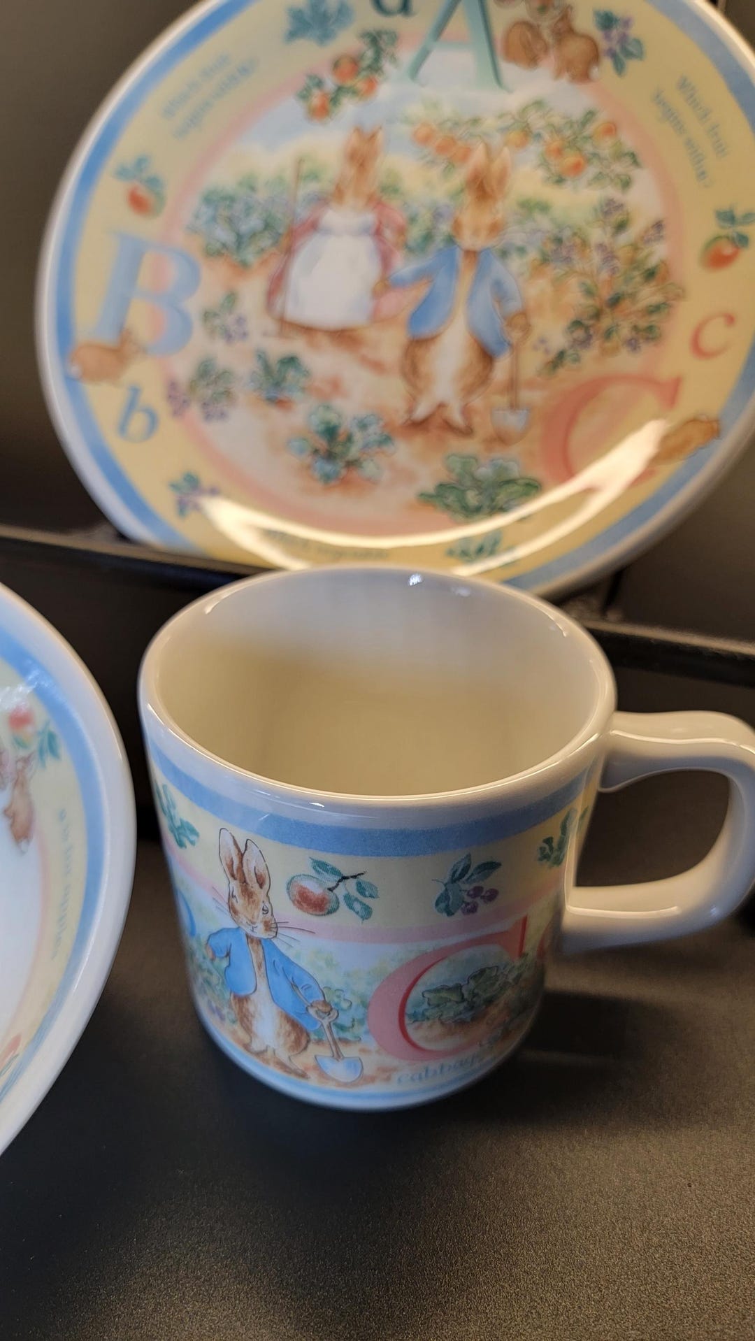 Peter Rabbit Wedgewood Made in England Infant 3 Piece Feeding Set | Cup ...