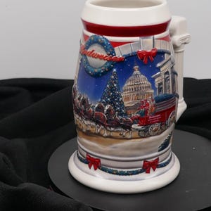 2001 Limited Edition Budweiser Christmas Stein – Collectible Clydesdale Holiday Beer Mug | Budweiser memorabilia | Festive beer mug