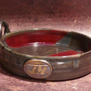 Ceramic JH Signed Platter - Handmade Artisan Pottery Dish - Rustic Decorative Plate for Serving & Home Décor, ceramic decor, platter