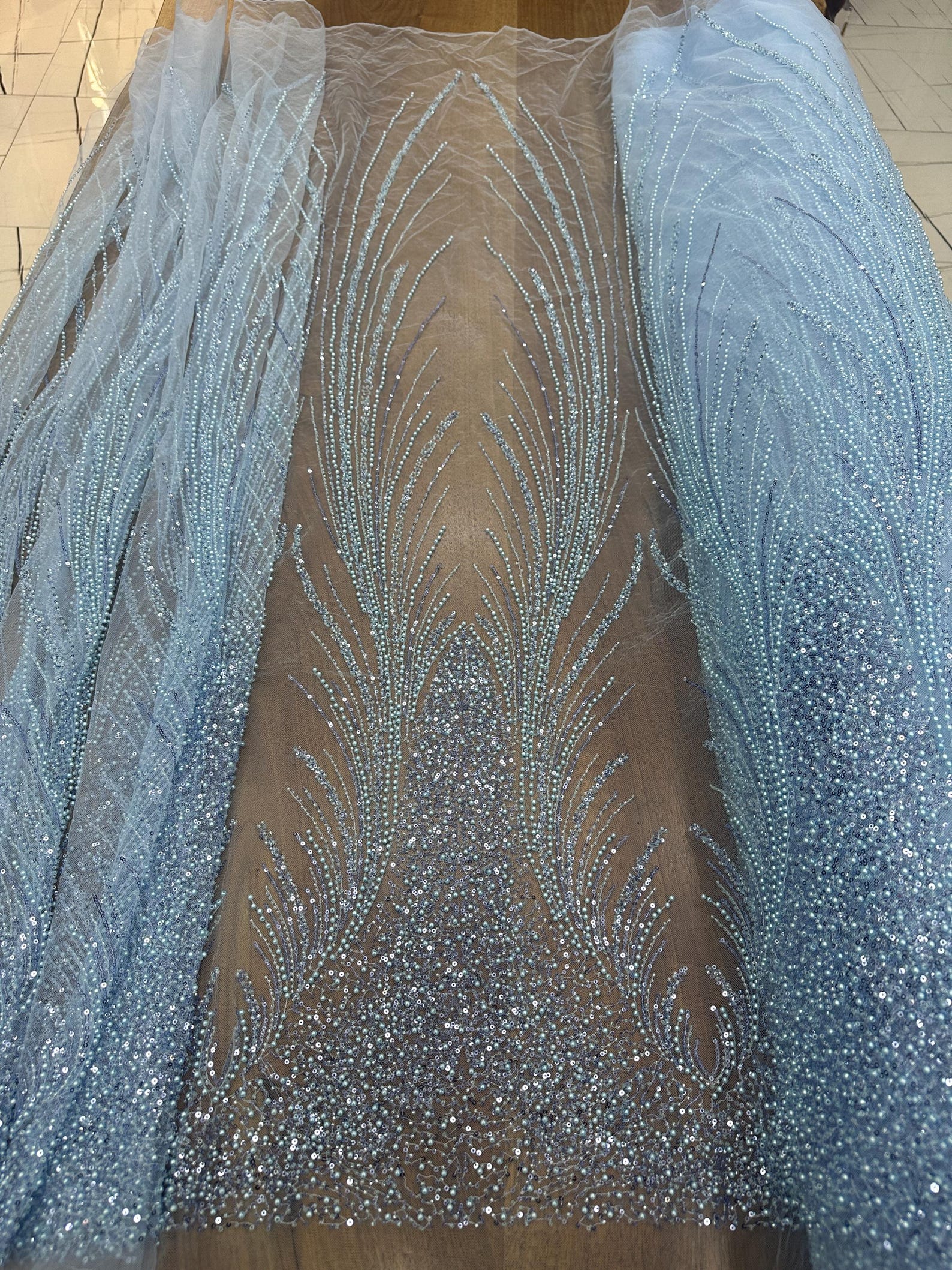 Pre-Cut Tulle Fabric by Yard | Ready To Ship | Sky Blue main image 1