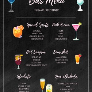 Menu drinków/baru na wesela i specjalne okazje – możliwość dostosowania